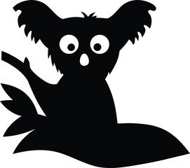 Adorable Cartoon Koala Bear Character Resting on a Eucalyptus Branch