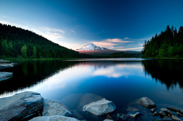 Volcano mountain Mt. Hood, in Oregon, USA.