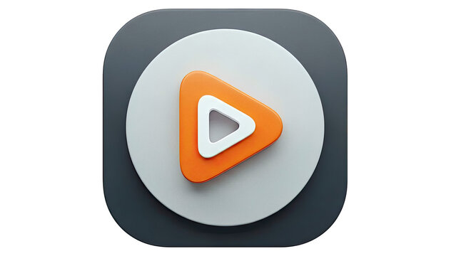 3D Rendered Play Button Icon