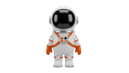 Astronaut figurine in white and orange