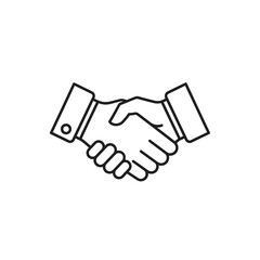 Obraz premium Business handshake icon, partnership agreement, team collaboration, trust, success