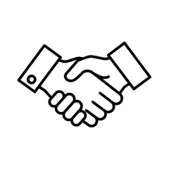 Business handshake icon, partnership agreement, teamwork, contract deal, trust symbol