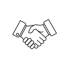 Business handshake icon, partnership agreement, teamwork, contract, deal, success, collaboration
