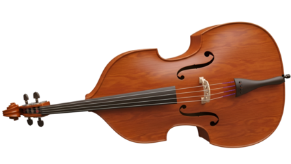 Double bass instrument isolated on transparent background