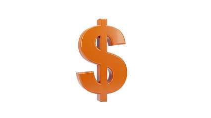 Obraz premium 3D Orange 3D Dollar Sign Symbol on transparent background