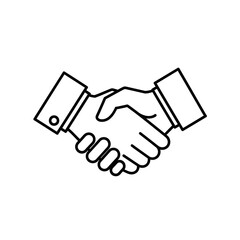 Business handshake icon. Agreement and partnership concept. Outline vector illustration.