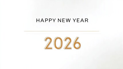 Elegant Gold 2026 New Year Greeting Card Design with Minimalist Typography for Holiday Celebrations and Corporate Events