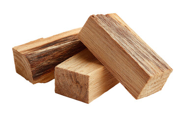 Stacked Firewood Logs on White Background