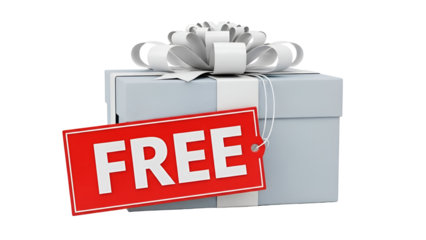 Free gift box with bow