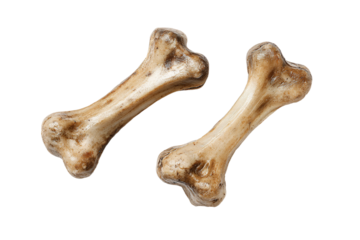 Two Dog Bones on White Background