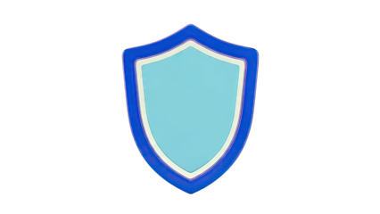 Blue and light blue shield emblem with a glossy finish