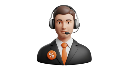 Customer service representative assisting clients