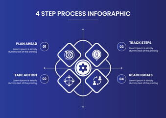 04 Step Process Infographic Editable Business Infographic Vector (EPS)