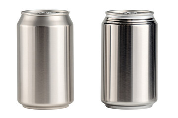 Two Blank Aluminum Cans Side by Side