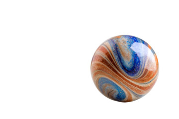 Colorful Swirled Glass Marbles on White Surface