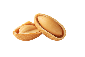 Close-up of Apricot Kernels on White Background