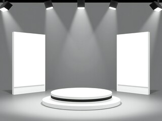 Empty stage with spotlights