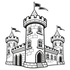 Medieval castle illustration © RABBY