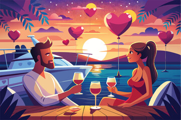 valentine s sunset cruise a couple enjoying champagne