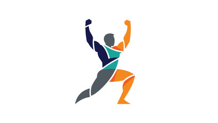 Abstract illustration of a person in a dynamic pose, celebrating success and achievement.