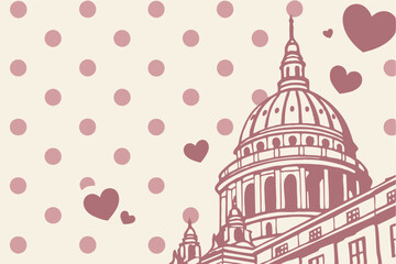 vintage polka dot background with faded pink dots