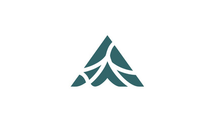Fototapeta premium Abstract triangle logo design with organic shapes and nature inspired elements.