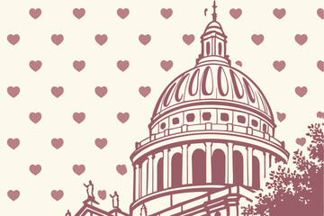 vintage polka dot background with faded pink dots