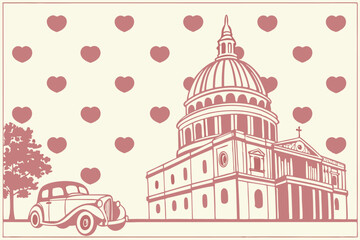 vintage polka dot background with faded pink dots