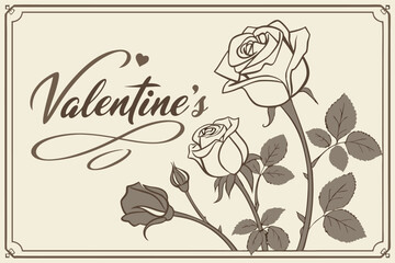vintage style valentine s card with a sepia toned