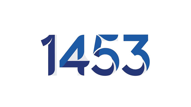 Bold blue numbers 1453 representing a significant historical event on white background.