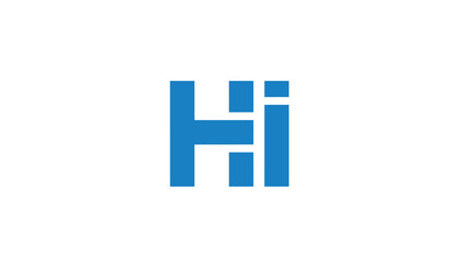 Fototapeta premium Blue HI logo design representing a modern and innovative brand identity.