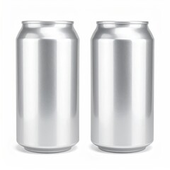 Two shiny aluminum beverage cans