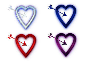 3D rendered illustration  shining love design element on transparent background. new year, anniversary, christmas, wedding, birthday concepts.