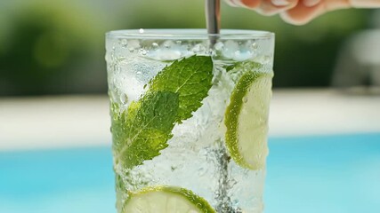 Refreshing Mojito cocktail with lime and mint, perfect for summer