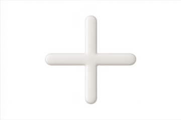White 3d plus sign mathematical symbol isolated