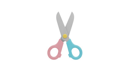 Fototapeta premium Children's Safety Scissors with Pink and Blue Handles