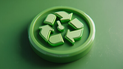 3D illustration of a recycling sign
