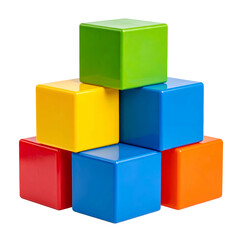 Obraz premium A pyramid made of colorful, stacked cubes. Black background