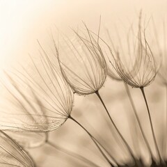 Close-up of dandelion seed head, sepia-toned
