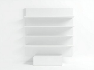 Minimalist white shelving unit