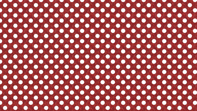seamless repeating geometric festive design polka dots pattern style of bold white color on Vibrant Red glitter texture background.