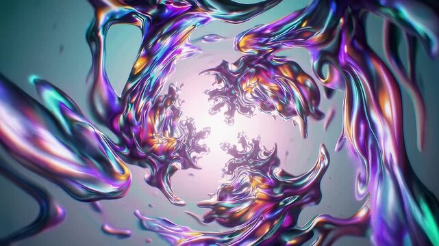This mesmerizing video features swirling fluid animations in vibrant colors. The dynamic movement and intricate patterns draw viewers into a captivating visual experience, celebrating digital art's cr