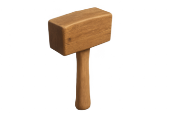 Wooden mallet tool for carpentry and woodworking crafts
