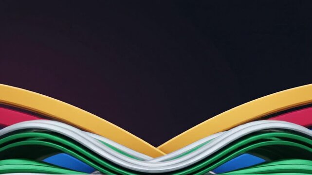 Colorful abstract intersecting lines on dark background