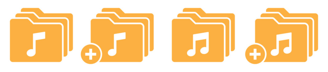 Music file icon. Music folder icon, vector illustration