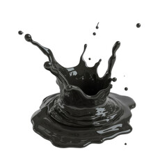 Black Liquid Splash on White