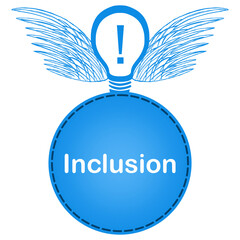 Inclusion Bulb Wings Blue Circle Text