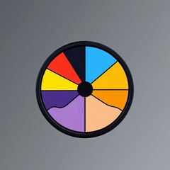 Round diagram icon in black with nine segments, simple and effective for charts,  segmented,  diagram