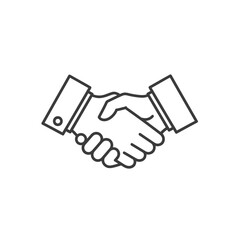 Obraz premium Handshake icon, business agreement, partnership, trust, collaboration, success symbol