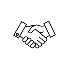 Obraz premium Handshake icon, business cooperation, agreement, partnership, trust, contract, greeting, deal, handshake